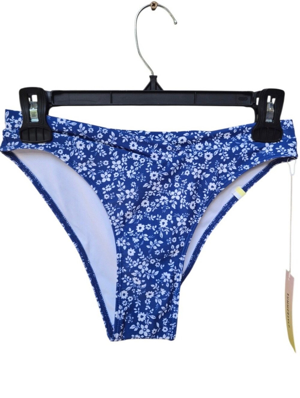 Summersalt Blue & White Floral Crossover V-Front Bikini Bottoms Size 2 NWT